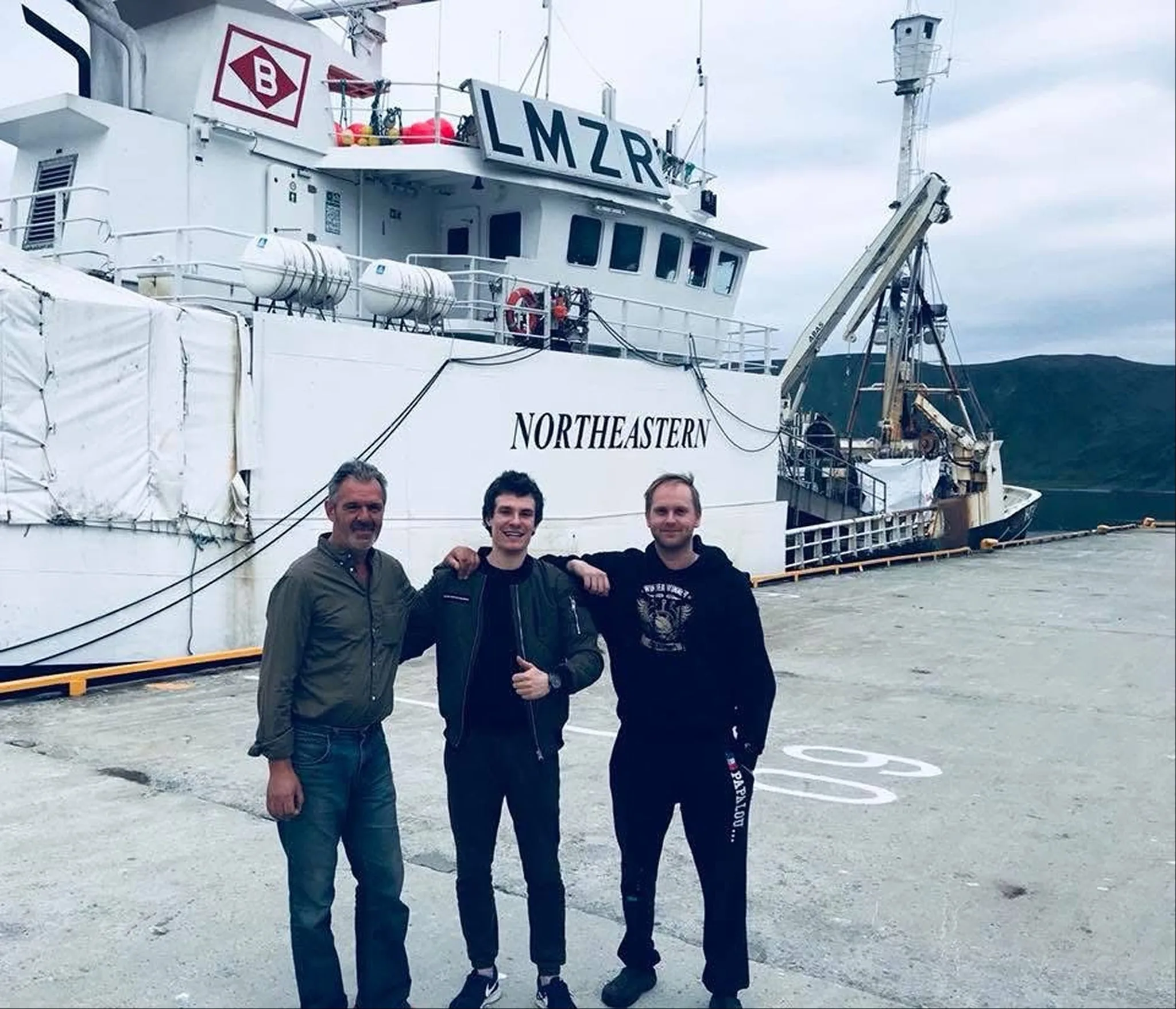 Капитан «Northeastern» Olav Johnsen, Ренат Бесолов и старший помощник Daniel Midtbø